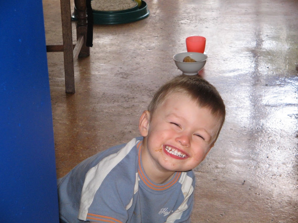 Dylan as a grinning toddler