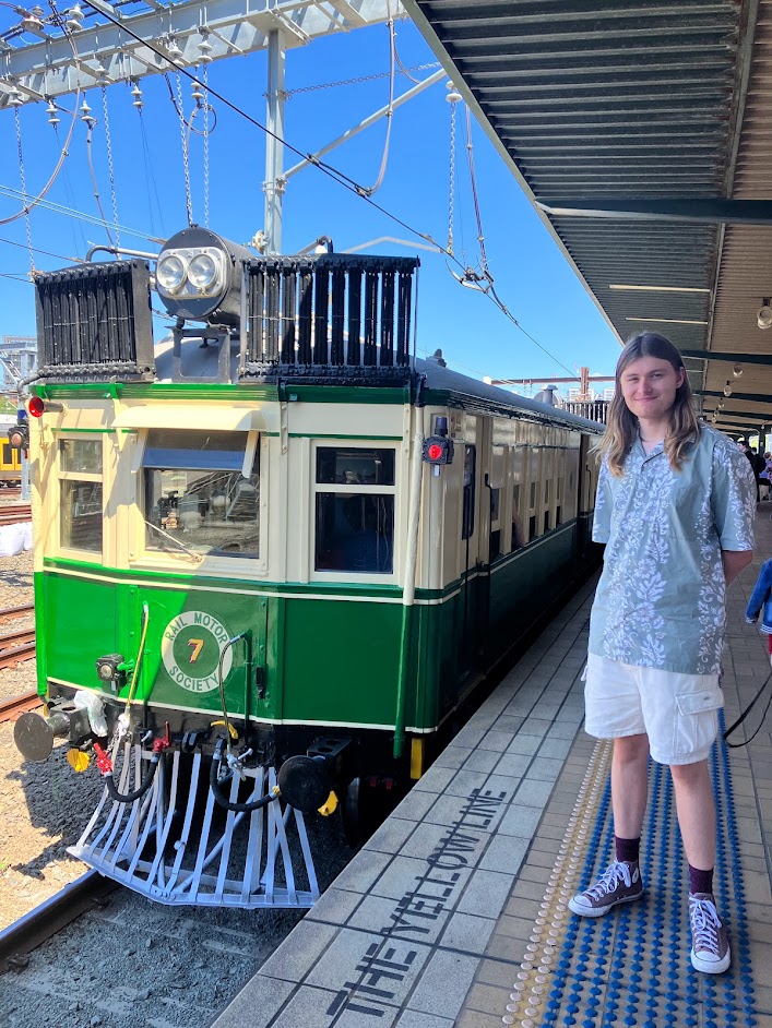 Dylan standing next to CPH Rail Motor 7