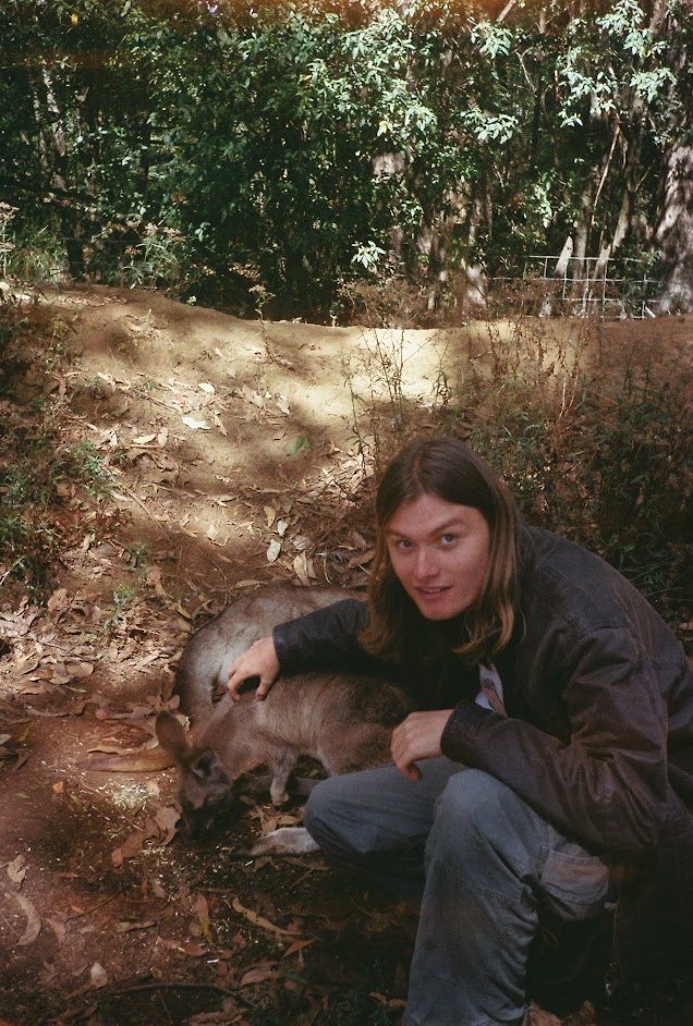 Dylan with two Forester Kangaroos